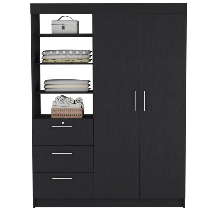 59" Black Three Drawer Dresser Image 4