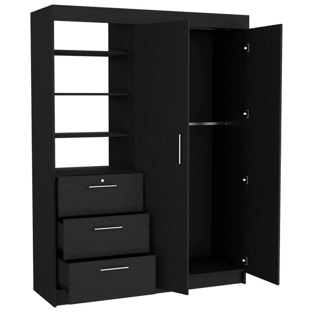 59" Black Three Drawer Dresser Image 6