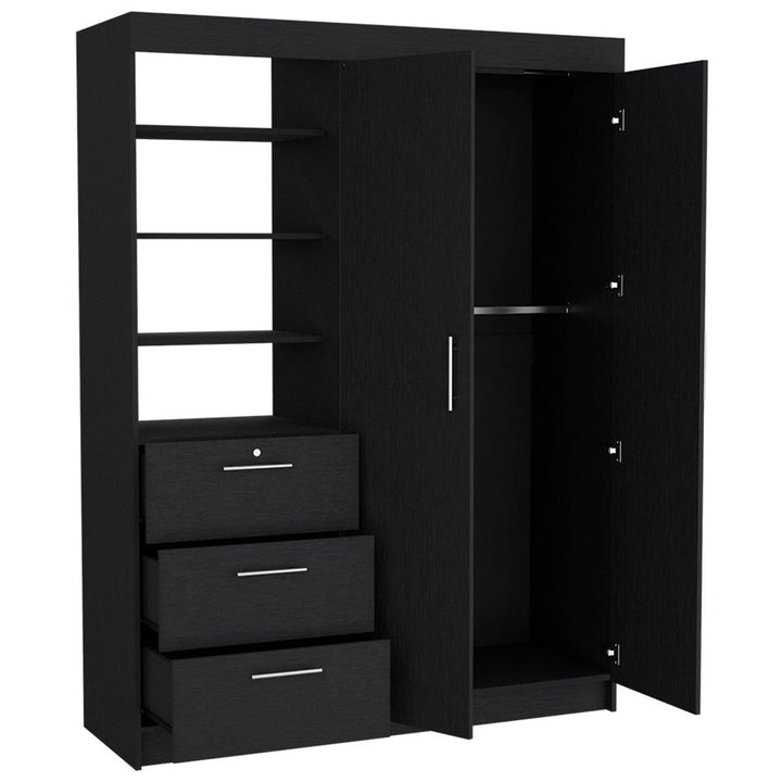 59" Black Three Drawer Dresser Image 6