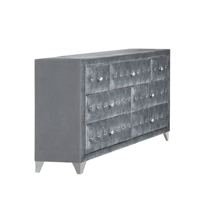 60" Gray Seven Drawer Triple Dresser Image 1