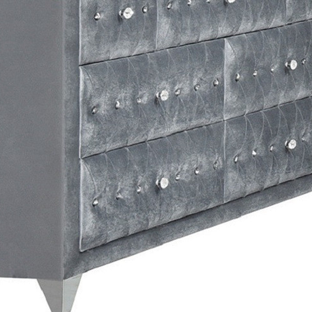 60" Gray Seven Drawer Triple Dresser Image 3