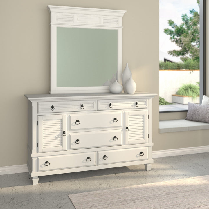 62" White Solid Wood Six Drawer Double Dresser Image 4