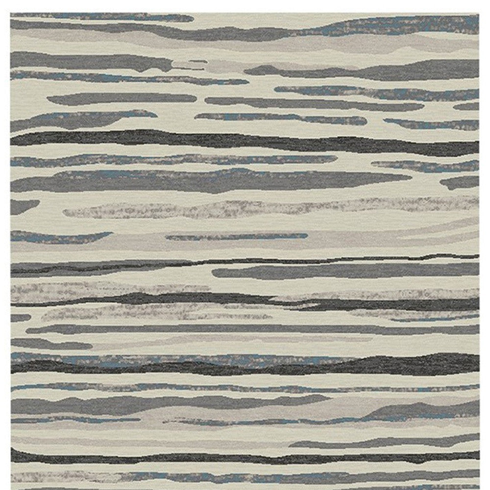 8 x 10 Beige and Gray Abstract Area Rug Image 4