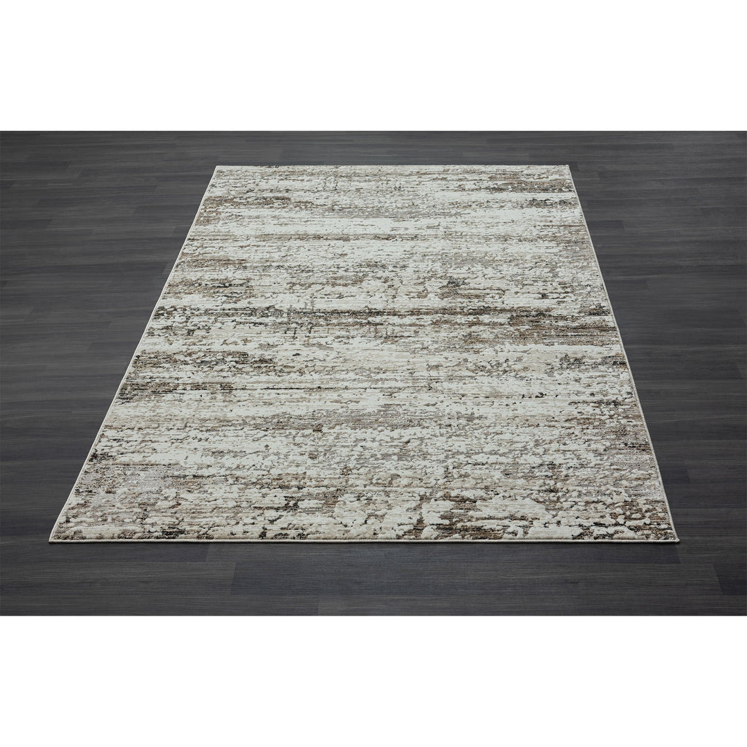 2 X 8 Beige Abstract Distressed Runner Rug Image 4