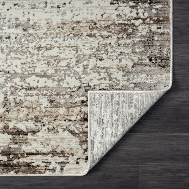 2 X 8 Beige Abstract Distressed Runner Rug Image 7