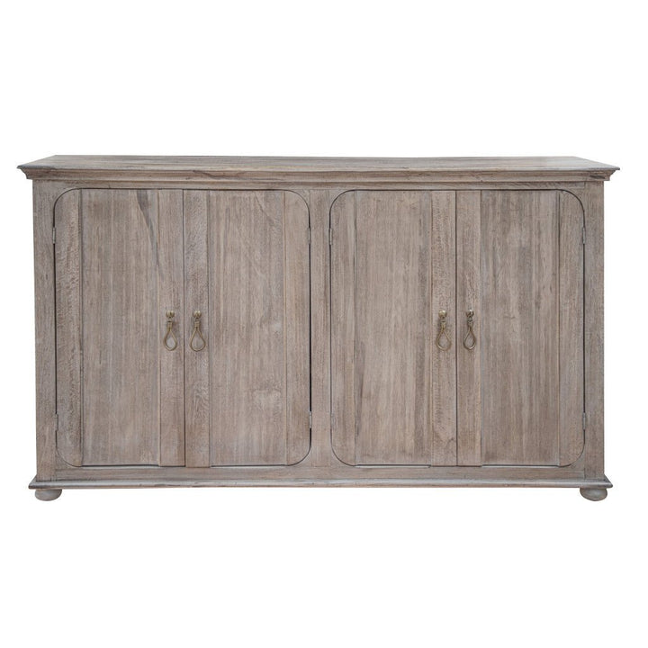 72" Sand Solid and Manufactured Wood Distressed Credenza Image 1