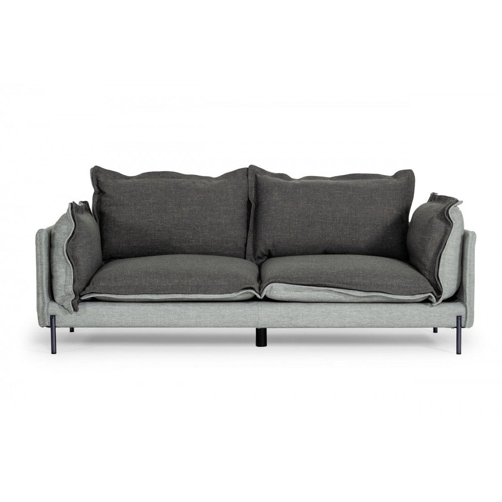 87" Dark Gray Polyester Blend Sofa With Silver Legs Image 2
