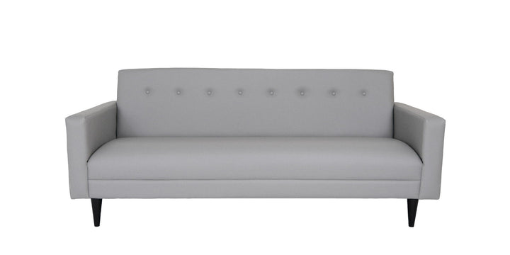 80" Gray Faux Leather Sofa With Black Legs Image 1