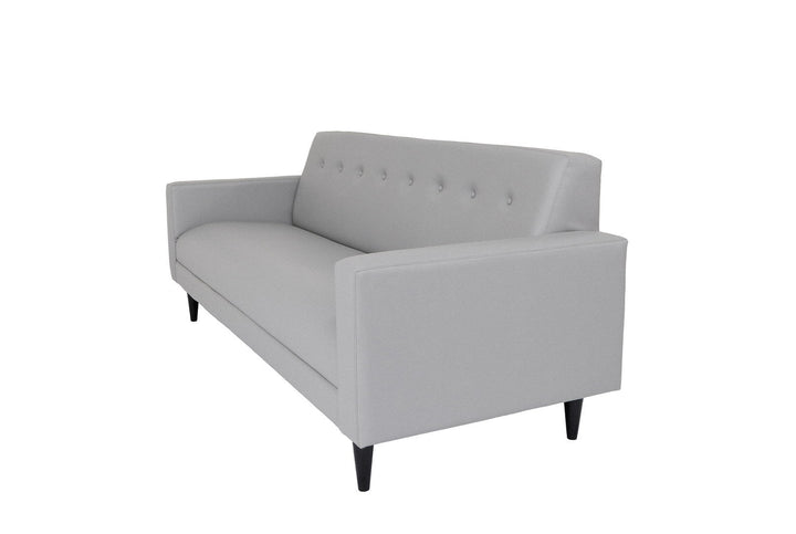 80" Gray Faux Leather Sofa With Black Legs Image 2