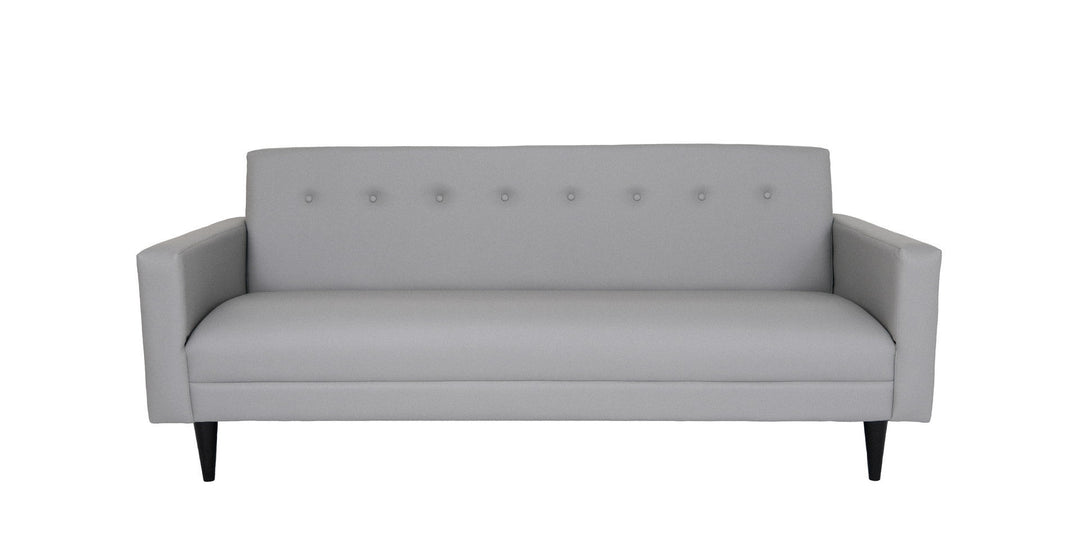 80" Gray Faux Leather Sofa With Black Legs Image 3