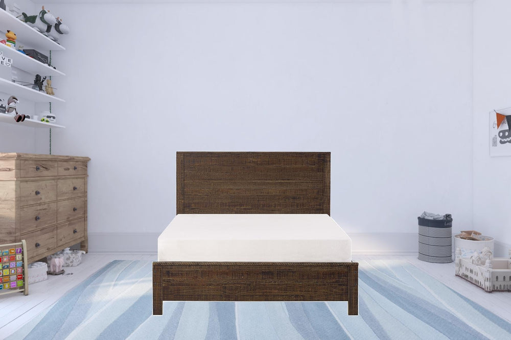 Dark Brown Solid Wood Twin Bed Frame Image 2