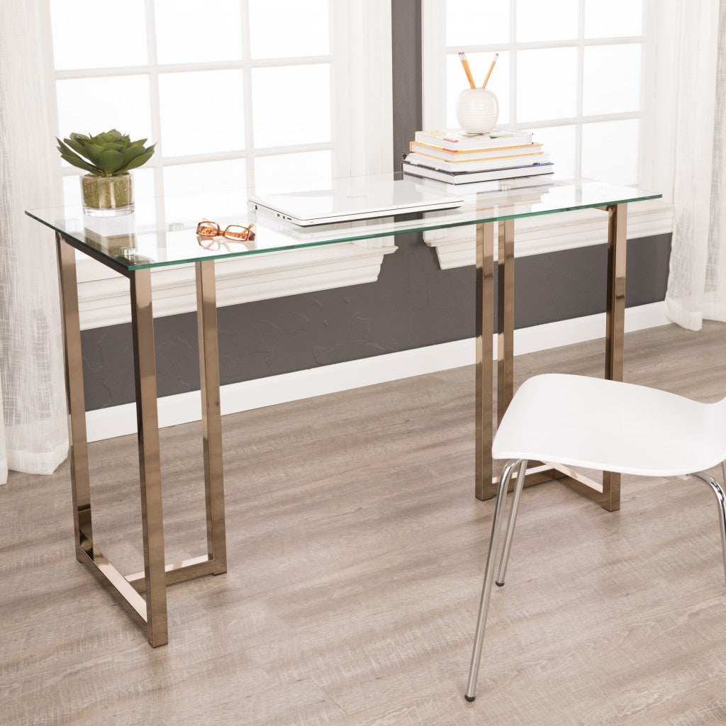 Modern Champagne Writing Desk Image 1