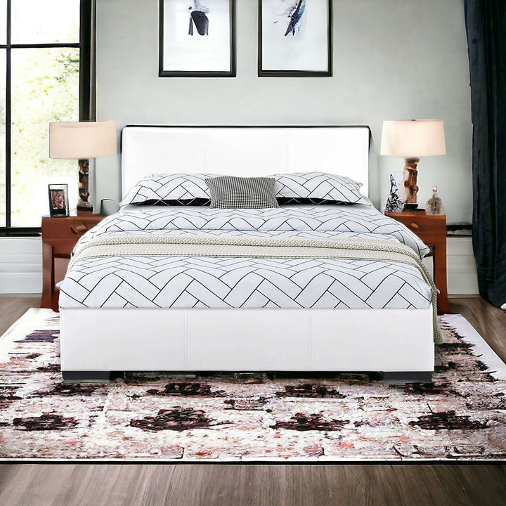 Beige Platform King Bed Image 1