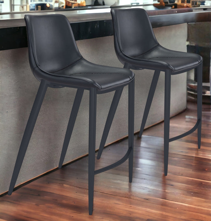 Set of Two 30" Steel Low Back Bar Height Bar Chairs Image 2