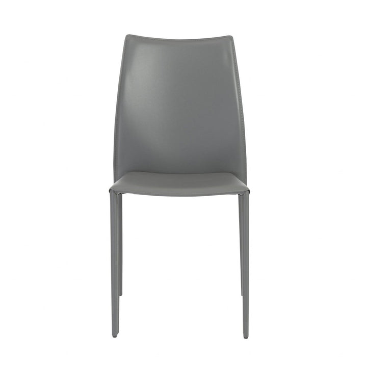 Set of Two Premium All Light Gray Stacking Dining Chairs Image 1