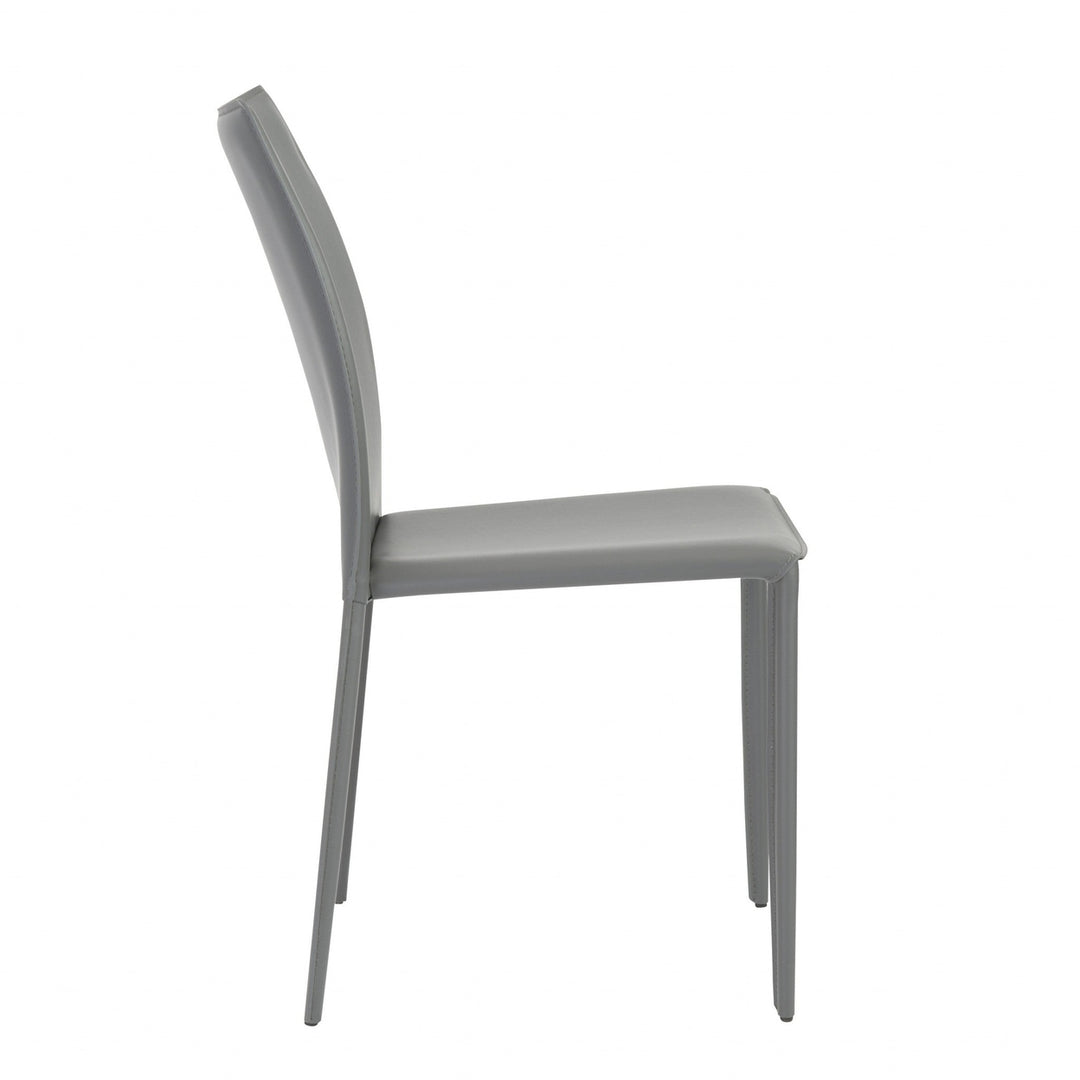 Set of Two Premium All Light Gray Stacking Dining Chairs Image 3