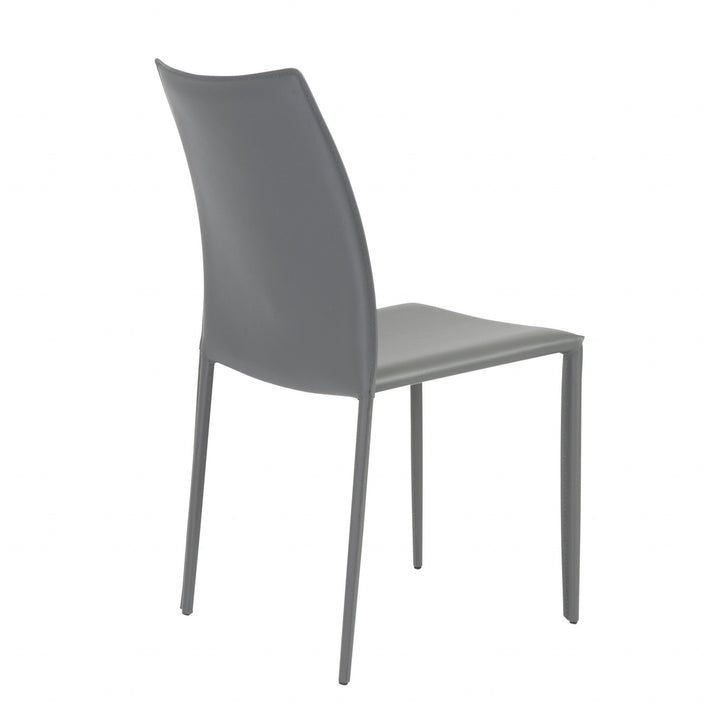 Set of Two Premium All Light Gray Stacking Dining Chairs Image 4