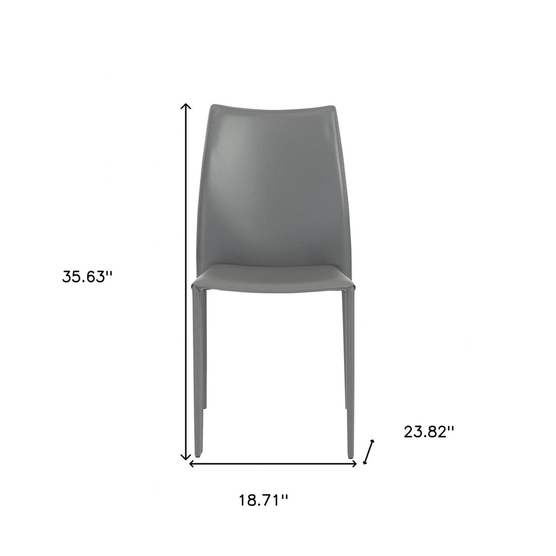 Set of Two Premium All Light Gray Stacking Dining Chairs Image 9