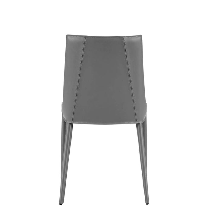 Sleek All Dark Gray Faux Leather Dining or Side Chair Image 5