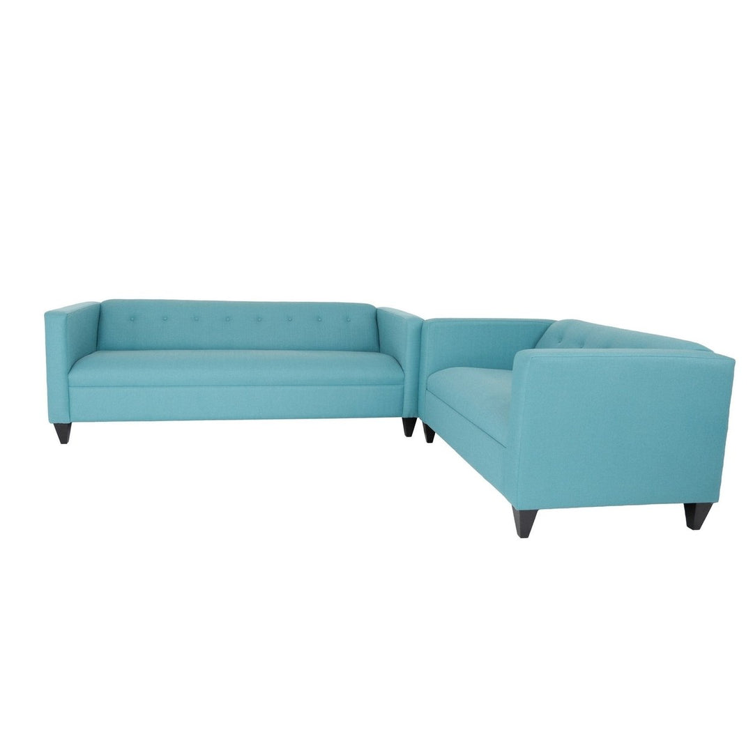 Two Piece Teal Blue Polyester Blend Seating Set Image 2