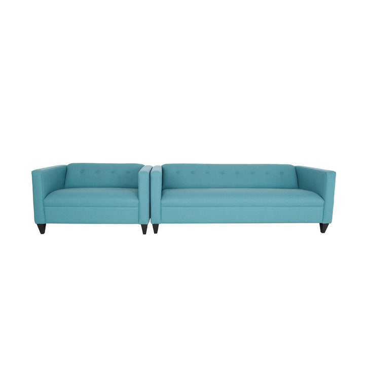 Two Piece Teal Blue Polyester Blend Seating Set Image 3