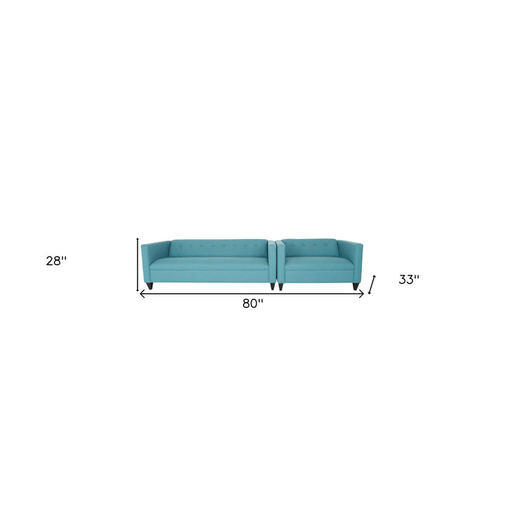 Two Piece Teal Blue Polyester Blend Seating Set Image 4