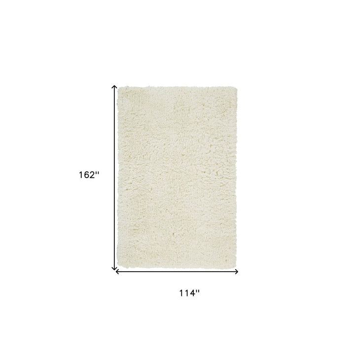 10 X 13 Ivory And White Shag Tufted Handmade Stain Resistant Area Rug Image 7