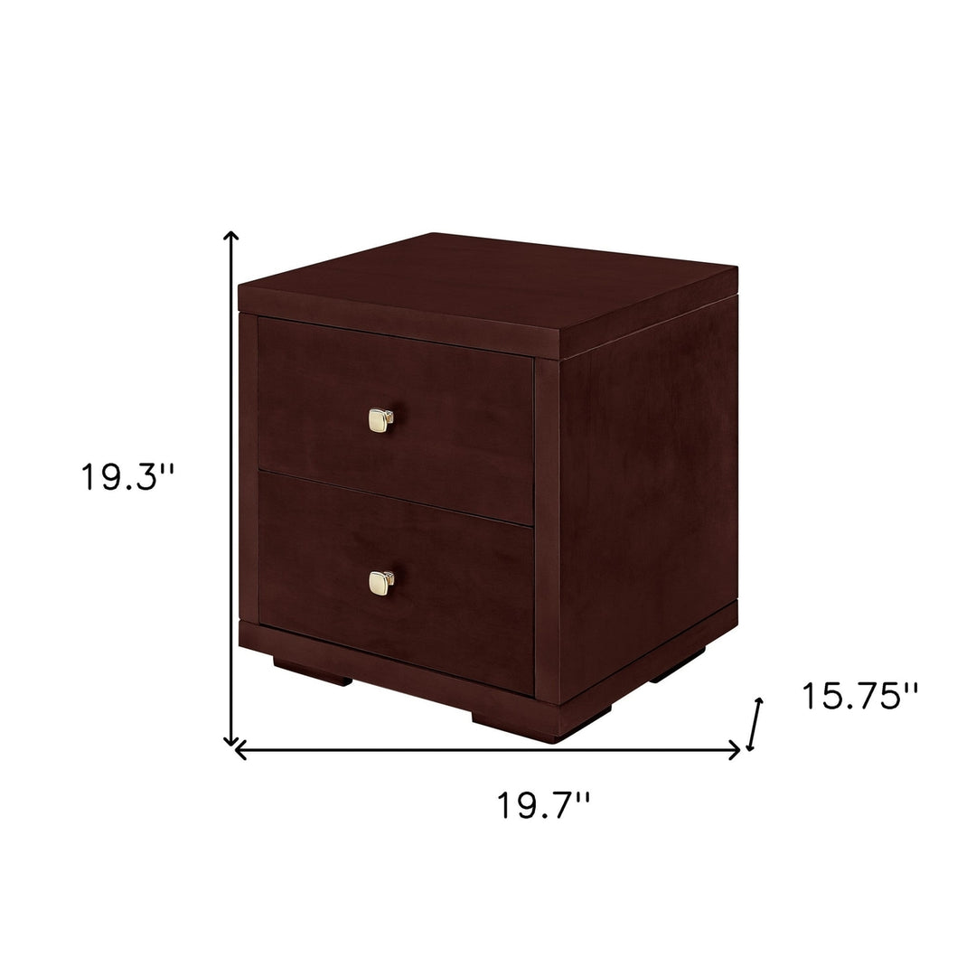 19" Espresso Two Drawer Nightstand Image 4