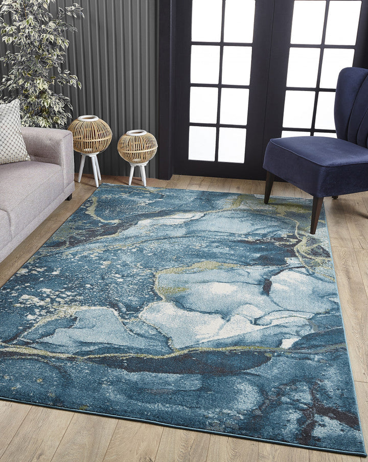 10 x 13 Blue Sage Abstract Stone Modern Area Rug Image 4