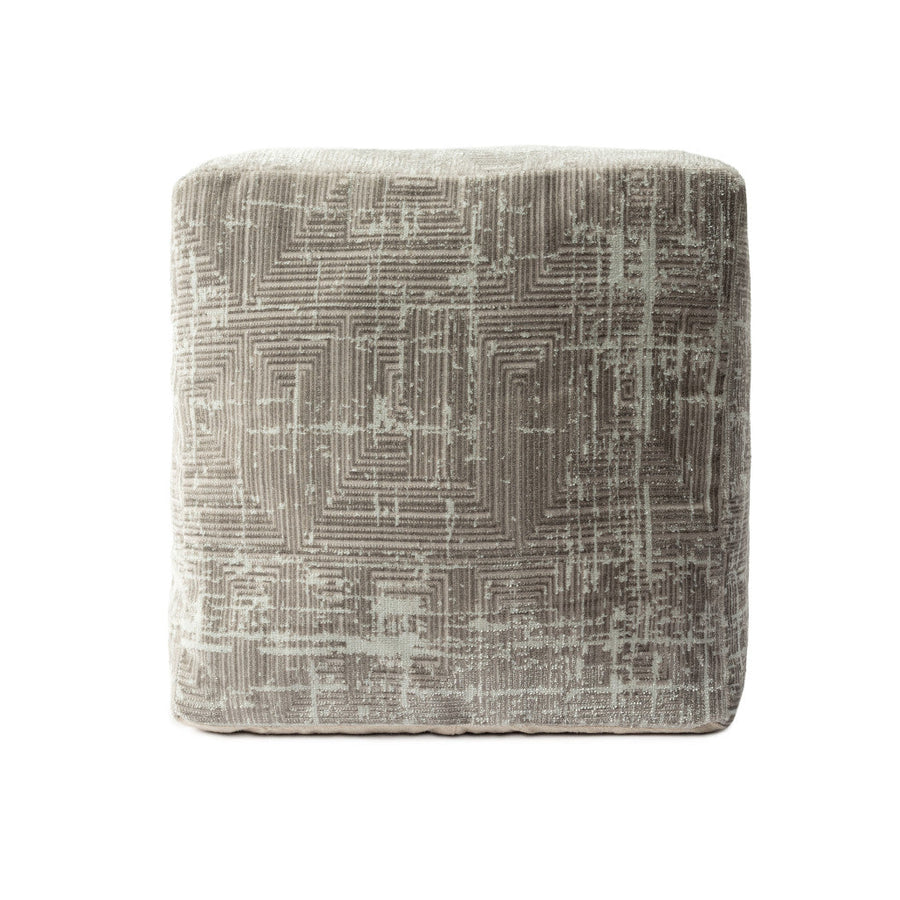 18" Gray Polyester Blend Ottoman Image 1