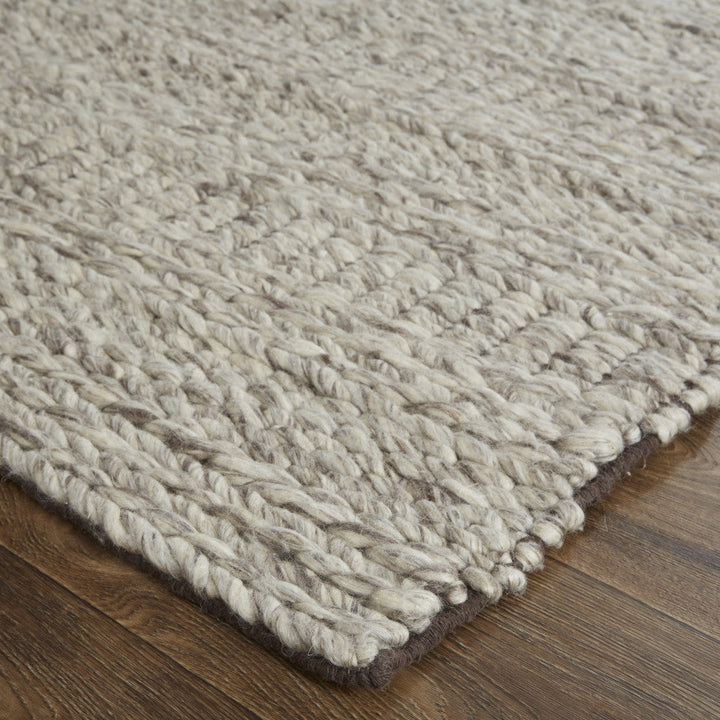 2 x 3 Gray and Ivory Wool Hand Woven Area Rug Image 12