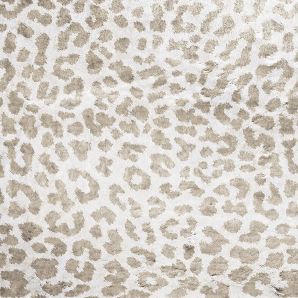 2 X 3 Beige and Cream Leopard Print Shag Handmade Non Skid Area Rug Image 11