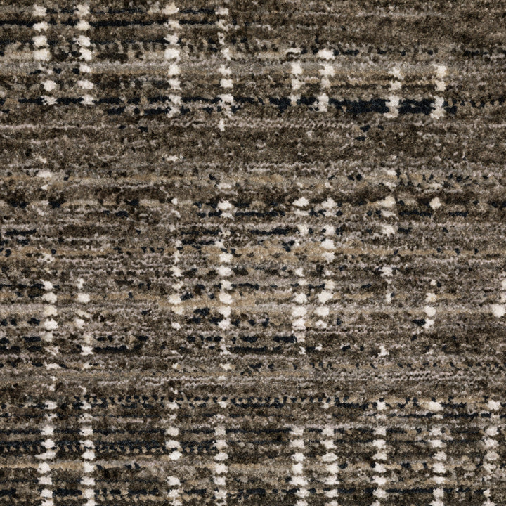 2 X 8 Charcoal Grey Grey Ivory Tan And Brown Abstract Power Loom Stain Resistant Runner Rug Image 6