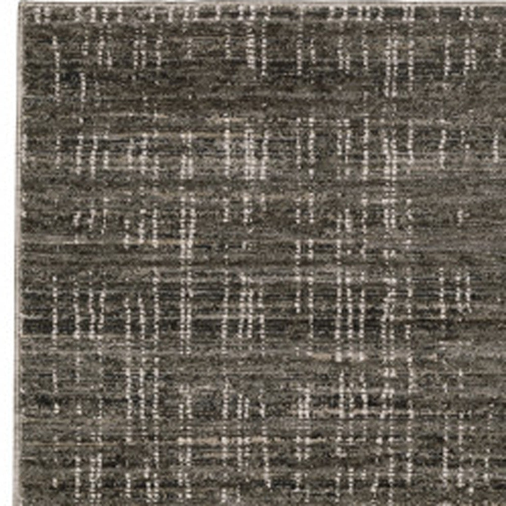 2 X 8 Charcoal Grey Grey Ivory Tan And Brown Abstract Power Loom Stain Resistant Runner Rug Image 12