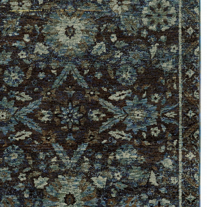 2 x 3 Navy Blue Oriental Power Loom Area Rug Image 4