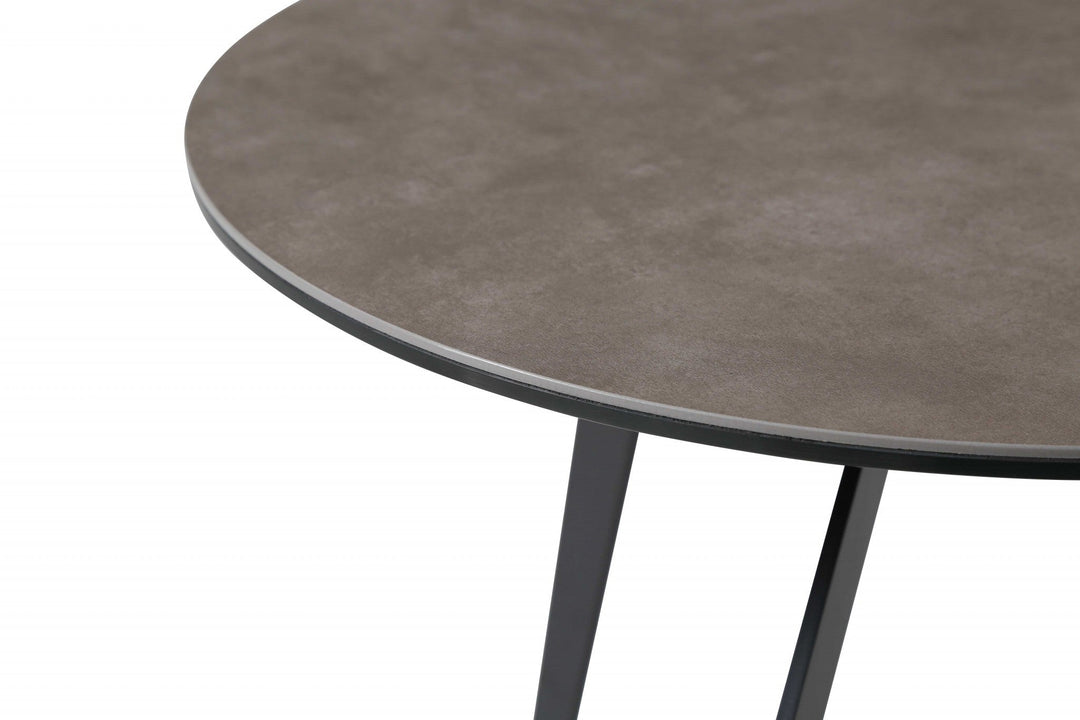 20" Black And Gray Ceramic Tile Round End Table Image 2