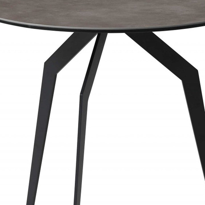 20" Black And Gray Ceramic Tile Round End Table Image 5