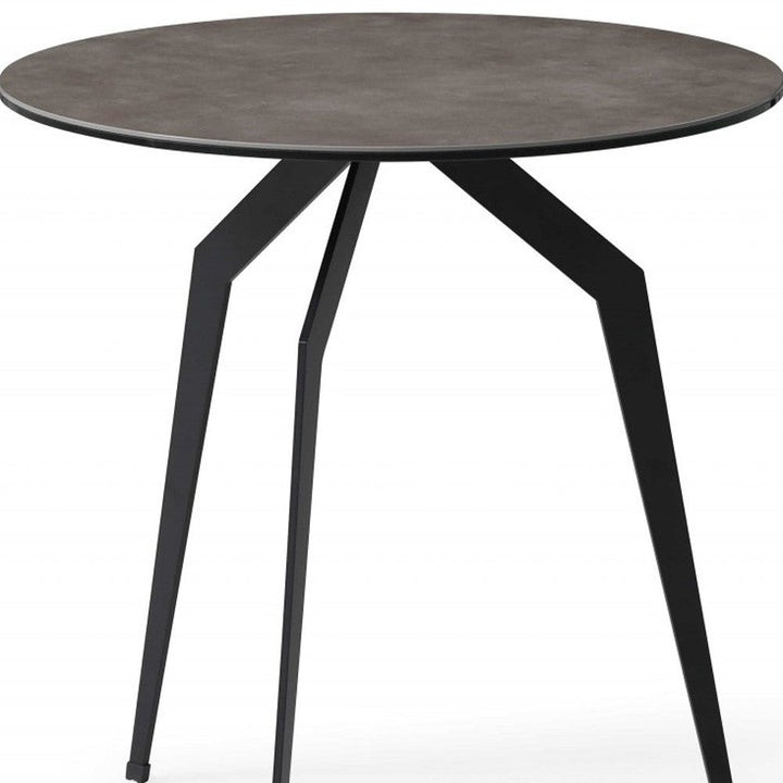 20" Black And Gray Ceramic Tile Round End Table Image 6