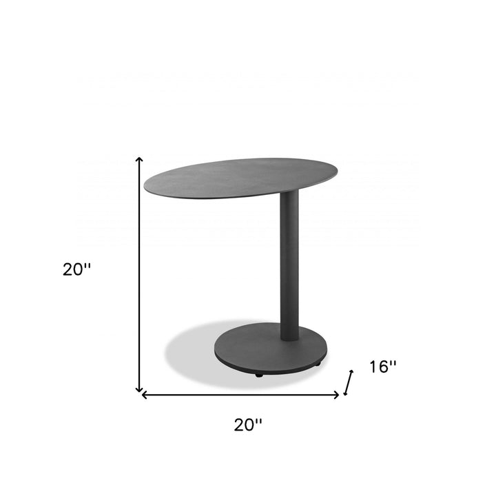 20" Gray Ceramic Tile Round End Table Image 3