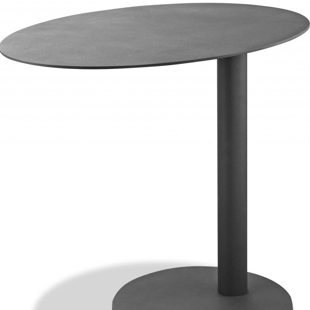 20" Gray Ceramic Tile Round End Table Image 4