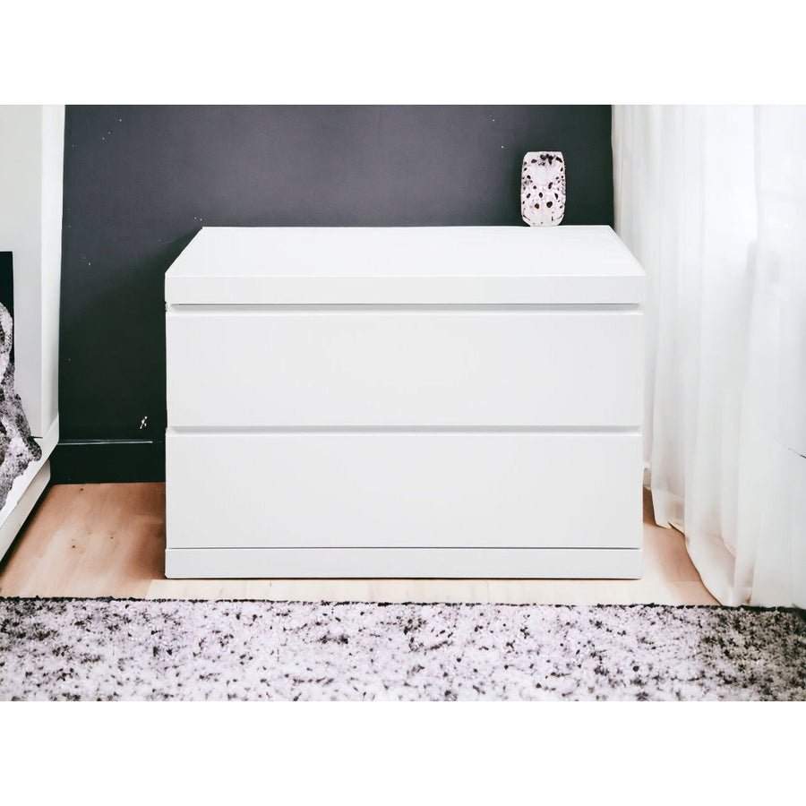 20" White Two Drawer Nightstand Image 1