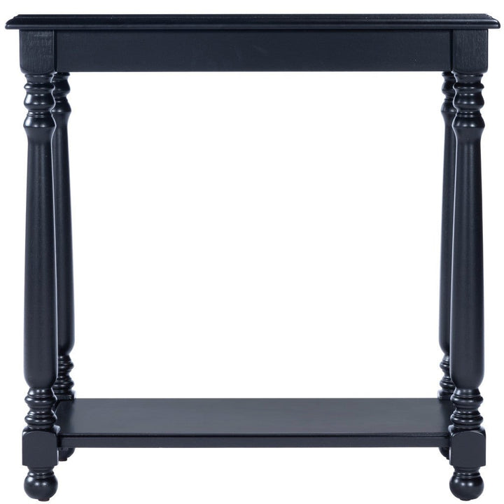 24" Black Manufactured Wood Rectangular End Table With Shelf Image 5