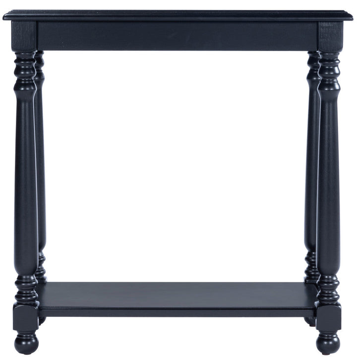 24" Black Manufactured Wood Rectangular End Table With Shelf Image 7