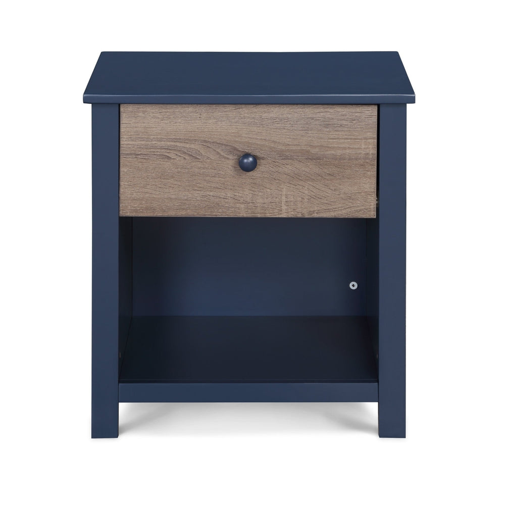 24" Dark Blue One Drawer Nightstand Image 2