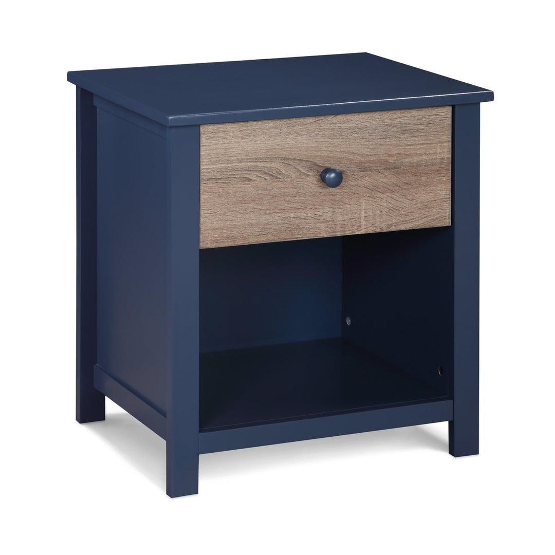 24" Dark Blue One Drawer Nightstand Image 3