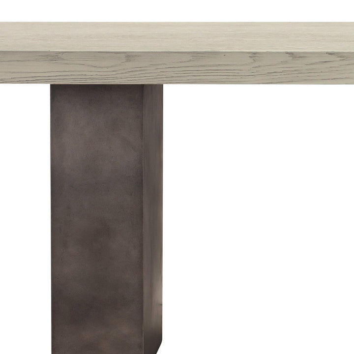 24" Gray And Brown Concrete And Solid Wood Coffee Table Image 3