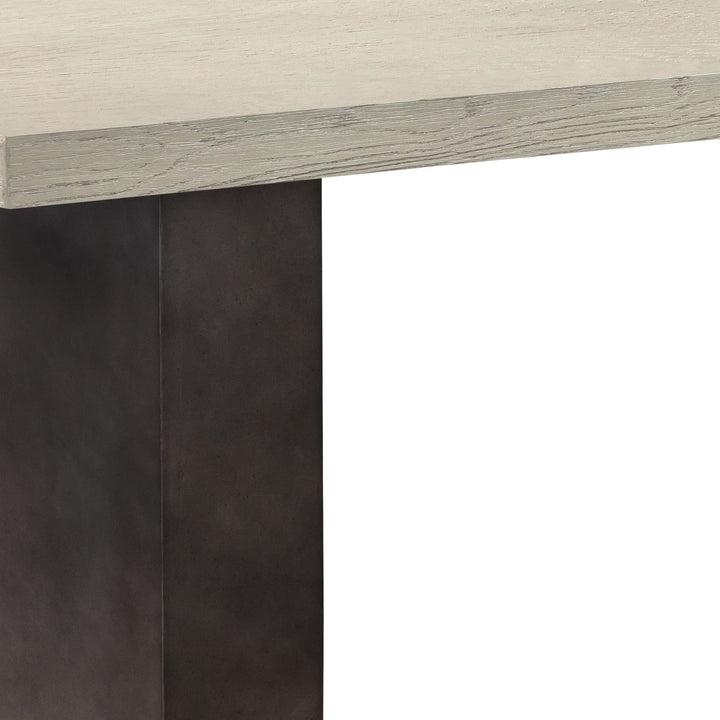 24" Gray And Brown Concrete And Solid Wood Coffee Table Image 4