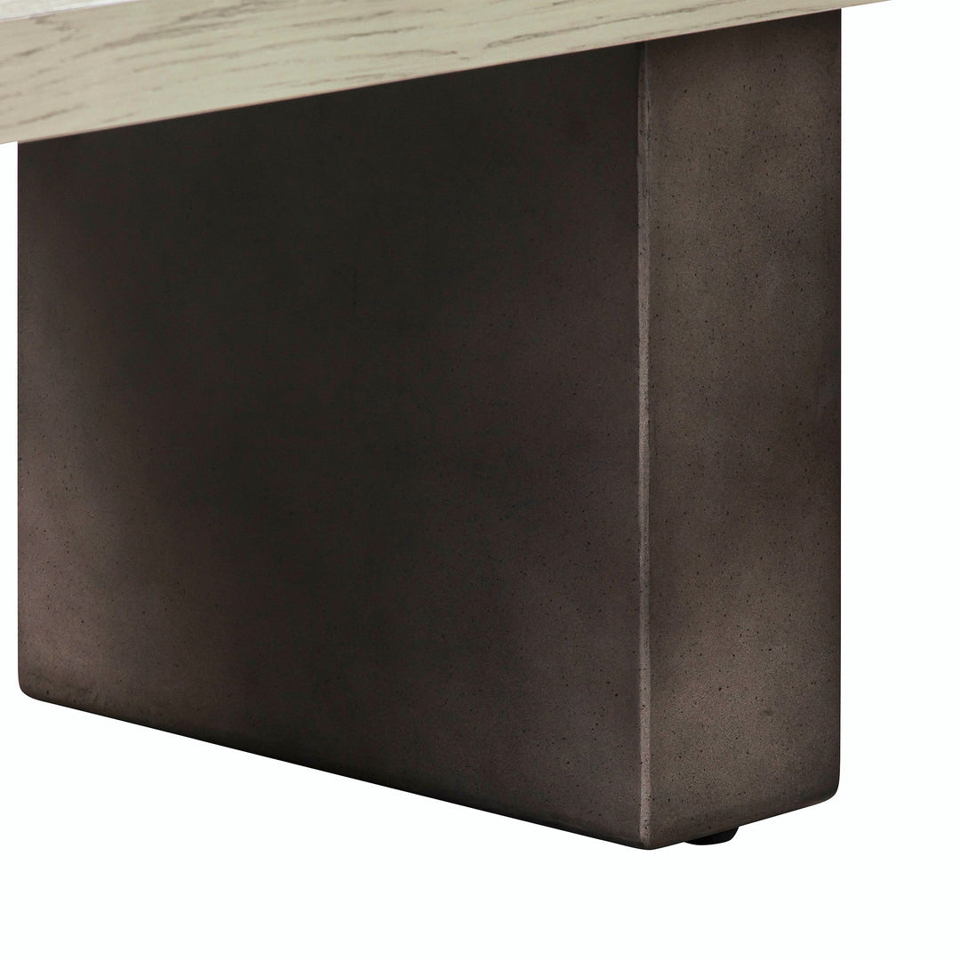 24" Gray And Brown Concrete And Solid Wood Coffee Table Image 6