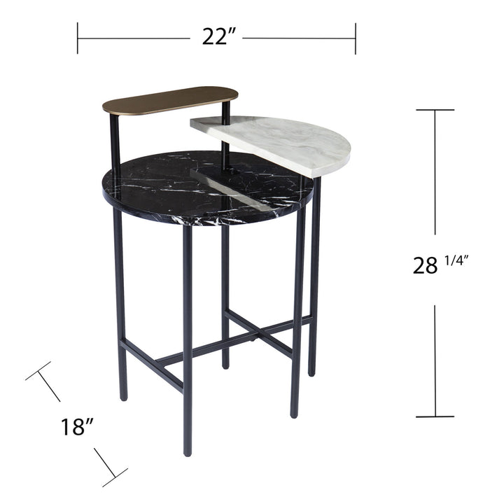 28" Black Manufactured Wood And Iron Free Form End Table With Shelf Image 6