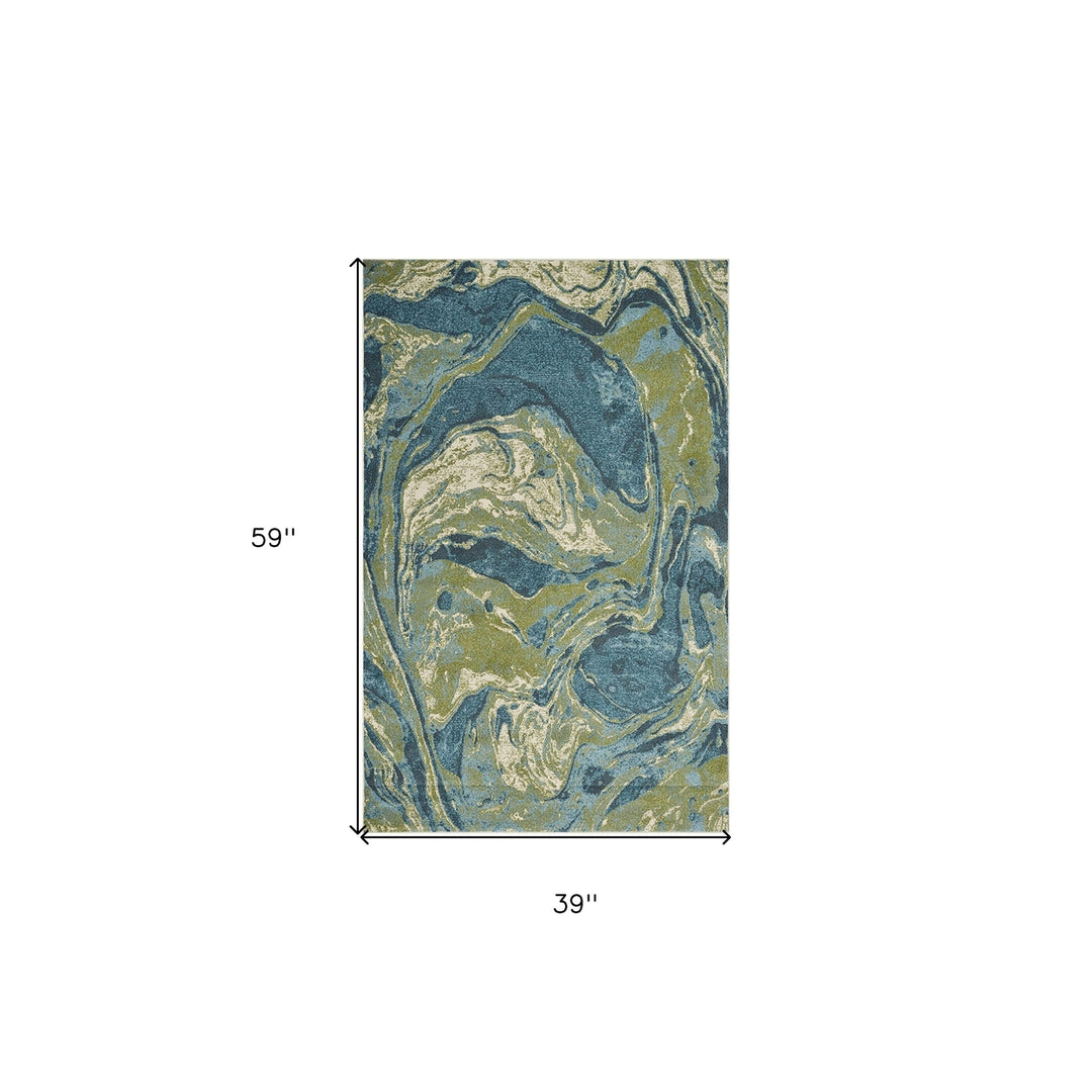 3 X 5 Multicoloured Abstract Shag Area Rug Image 10